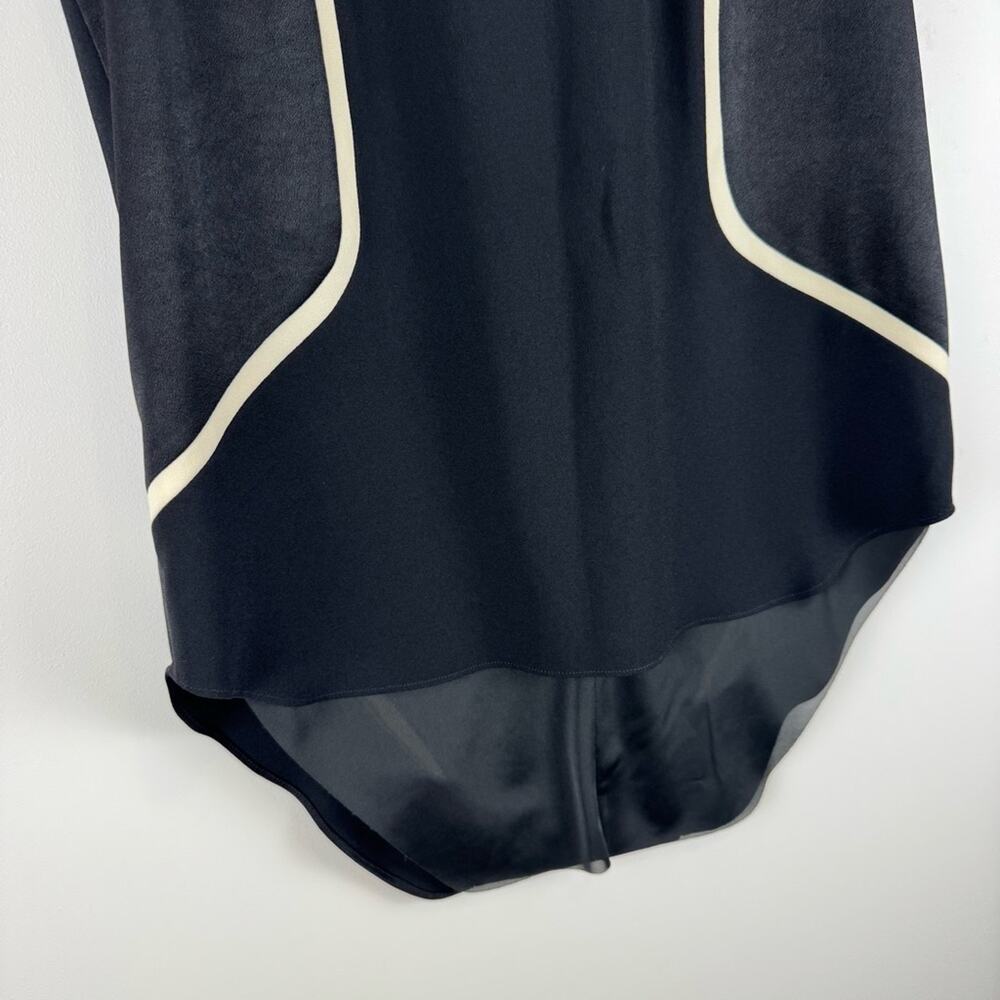 Rag & Bone Sleeveless Tuxedo Style Black Top with White Accents - Picture 3 of 11